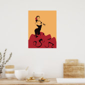 flamenco dancer in een spectaculair podium poster (Keuken)