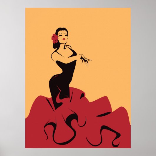 flamenco dancer in een spectaculair podium poster (Voorkant)