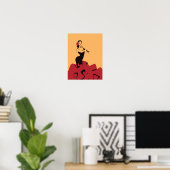 flamenco dancer in een spectaculair podium poster (Thuiskantoor)