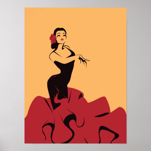 flamenco dancer in een spectaculair podium poster (Voorkant)