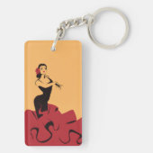 flamenco dancer in een spectaculair podium sleutelhanger (achterkant)