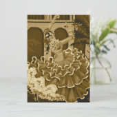 Flamenco Dancer in Sepia Invitation Kaart (Staand voorkant)
