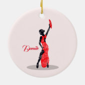 Flamenco Dancer Keramisch Ornament (Achterkant)