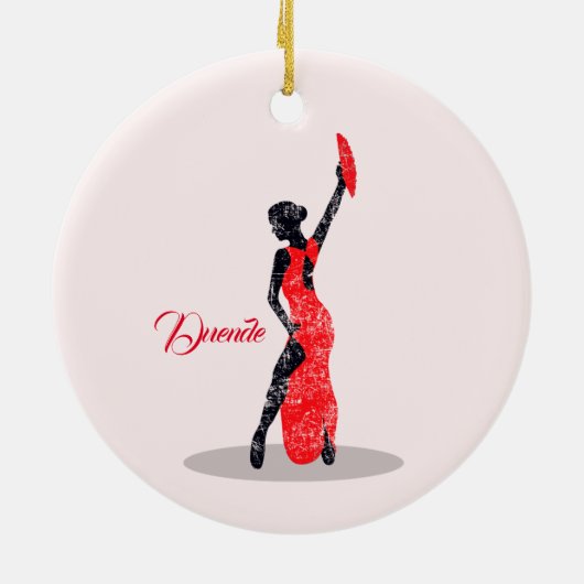 Flamenco Dancer Keramisch Ornament (Achterkant)