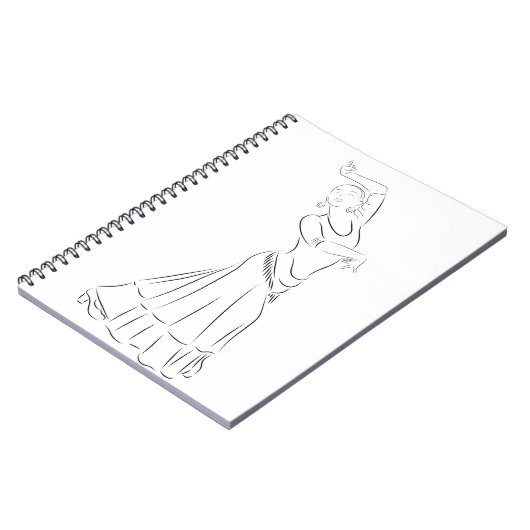 Flamenco Dancer Line Art Notitieboek (Linkerzijde)