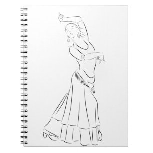 Flamenco Dancer Line Art Notitieboek