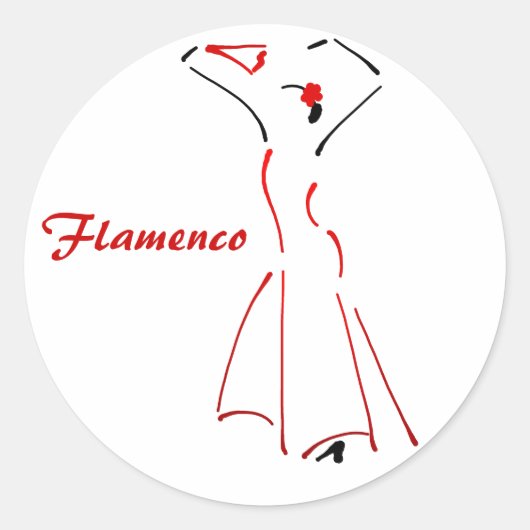 Flamenco Dancer met  Slogan Ronde Sticker (Voorkant)