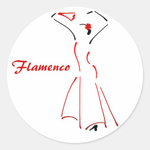Flamenco Dancer met  slogan Ronde Sticker