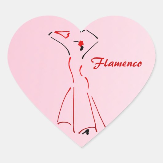 Flamenco Dancer met  Tekst Hart Sticker (Voorkant)