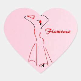 Flamenco Dancer met  Tekst Hart Sticker