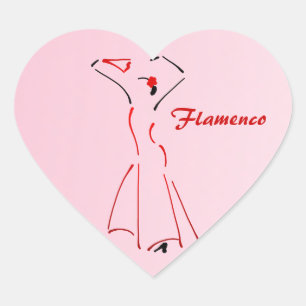 Flamenco Dancer met Tekst Hart Sticker