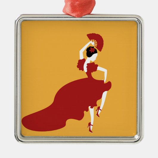 Flamenco Dancer Metalen Ornament (Voorkant)