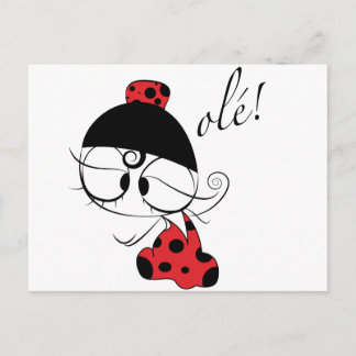 Flamenco dancer ole! briefkaart