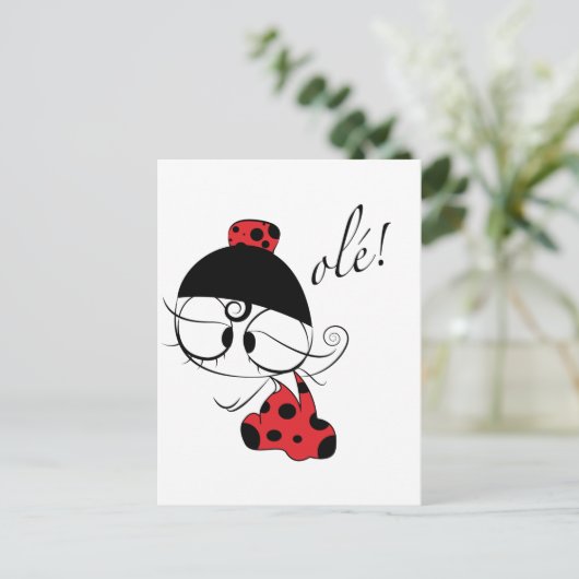 Flamenco dancer ole! briefkaart (Staand voorkant)