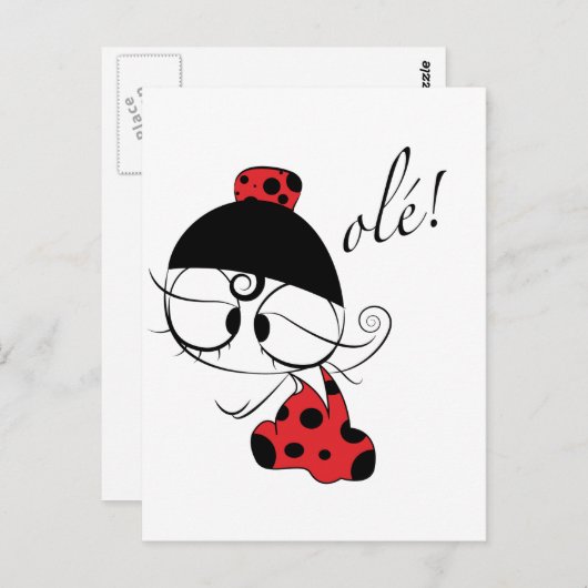 Flamenco dancer ole! briefkaart (Voorkant / Achterkant)