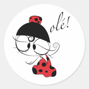 Flamenco dancer ole! ronde sticker