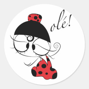Flamenco dancer ole! ronde sticker
