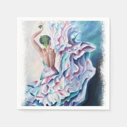 FLAMENCO DANCER PAPIEREN SERVETTEN (Voorkant)