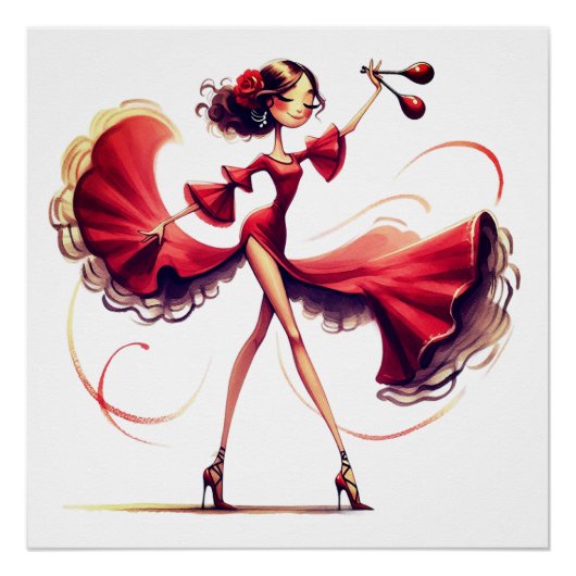 Flamenco Dancer Perfect Poster (Voorkant)