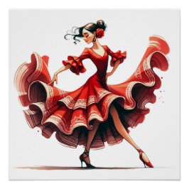 Flamenco Dancer Perfect Poster