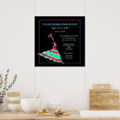 Flamenco Dancer Poster Geïsoleerd zwart, jouw info (Keuken)