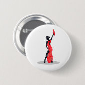 Flamenco Dancer Ronde Button 5,7 Cm (Voorkant /achterkant)