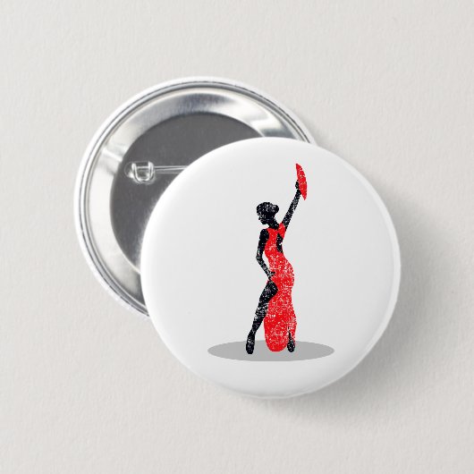 Flamenco Dancer Ronde Button 5,7 Cm (Voorkant /achterkant)