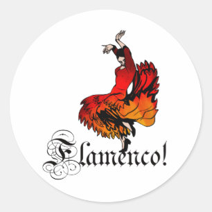 Flamenco Dancer Ronde Sticker