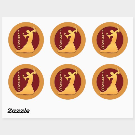 Flamenco Dancer Ronde Sticker (Vel)