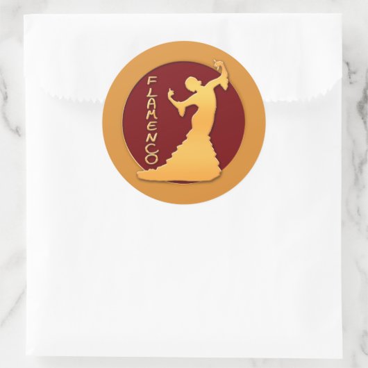 Flamenco Dancer Ronde Sticker (Tas)
