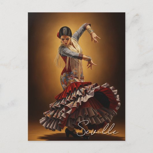 Flamenco Dancer Sevilla Spanje Briefkaart (Voorkant)