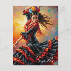 Flamenco Dancer Sevilla Spanje Reizen Briefkaart