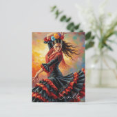 Flamenco Dancer Sevilla Spanje Reizen Briefkaart (Staand voorkant)