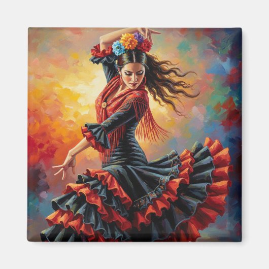 Flamenco Dancer Sevilla Spanje Reizen Magneet (Voorkant)