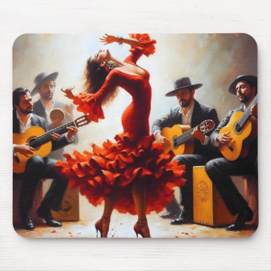 Flamenco Dancer Spaanse Muziekband Muismat (Voorkant)