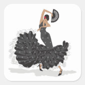 Flamenco Dancer — Specificaties Vierkante Sticker (Voorkant)