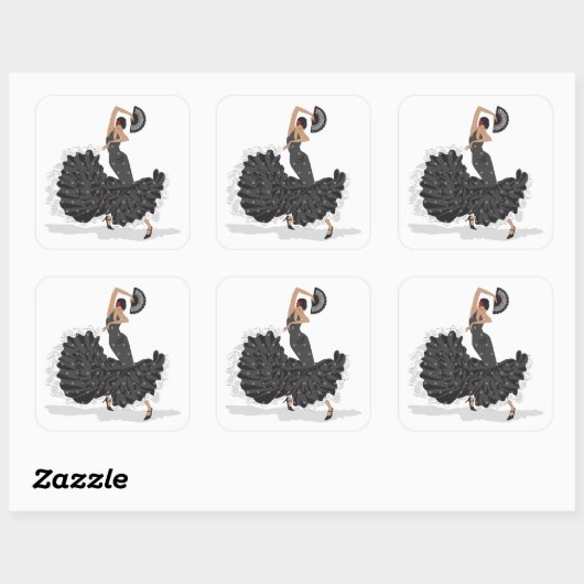 Flamenco Dancer — Specificaties Vierkante Sticker (Vel)