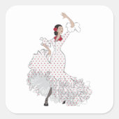 Flamenco Dancer — Specificaties Vierkante Sticker (Voorkant)