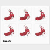 Flamenco Dancer — Specificaties Vierkante Sticker (Vel)