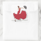 Flamenco Dancer — Specificaties Vierkante Sticker (Tas)