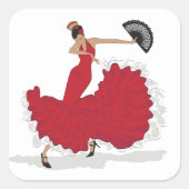 Flamenco Dancer — Specificaties Vierkante Sticker (Voorkant)
