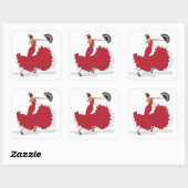 Flamenco Dancer — Specificaties Vierkante Sticker (Vel)