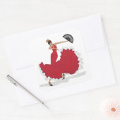 Flamenco Dancer — Specificaties Vierkante Sticker (Envelop)