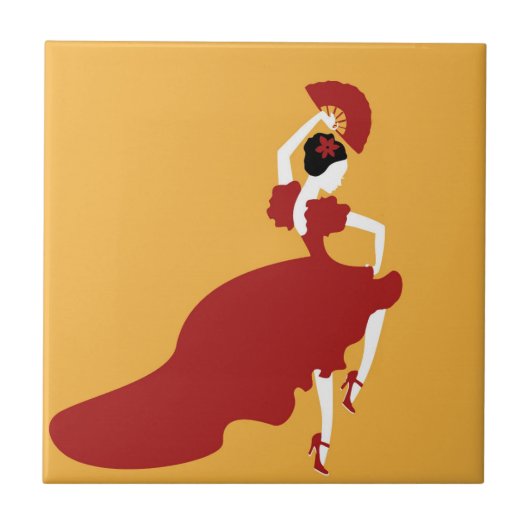 Flamenco Dancer Tegeltje (Voorkant)
