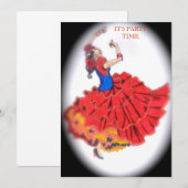 Flamenco Dancer Uitnodiging (Voorkant / Achterkant)