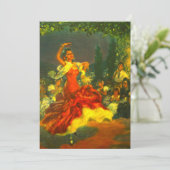 Flamenco Dancer Uitnodiging (Staand voorkant)