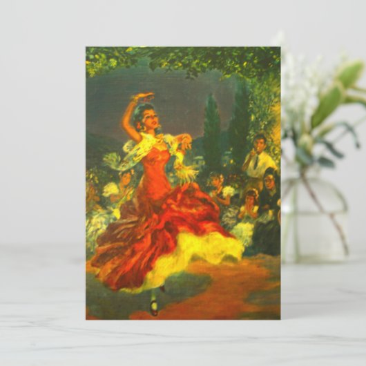 Flamenco Dancer Uitnodiging (Staand voorkant)