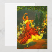Flamenco Dancer Uitnodiging (Voorkant / Achterkant)