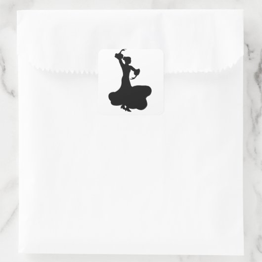 Flamenco Dancer Vierkante Sticker (Tas)