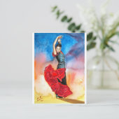 FLAMENCO DANCER watercolour Briefkaart (Staand voorkant)